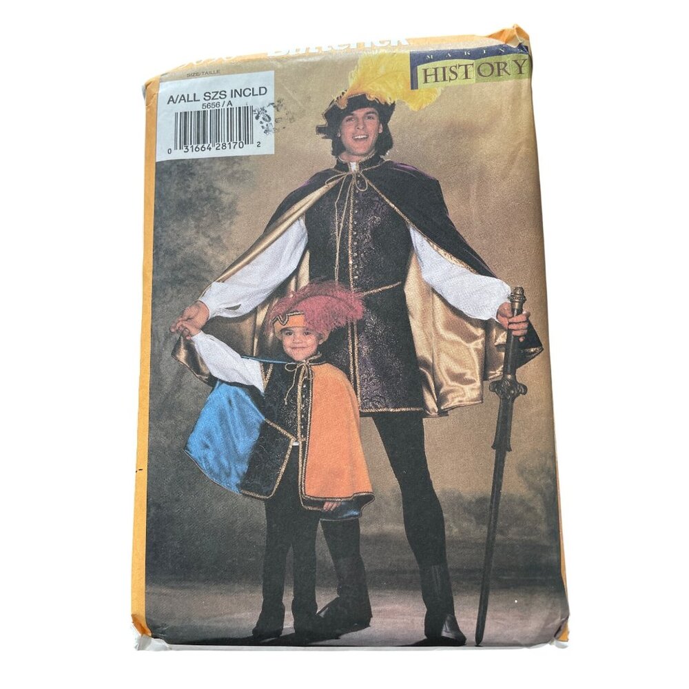 Butterick 5656 Sewing Pattern All Sizes Included Mens Renaissance Costume UNCUT